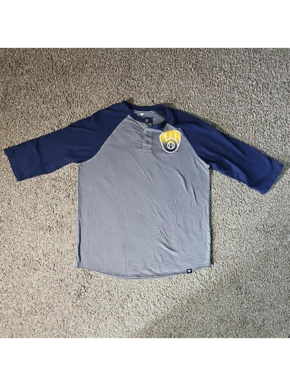 Fanatics M Milwaukee Brewers 3/4 Henley Shirt